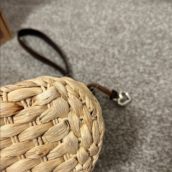 Brighton Woven Wicker Straw & Leather Shoulder Bag Crossbody Purse w/ Dust Bag - Picture 6 of 13